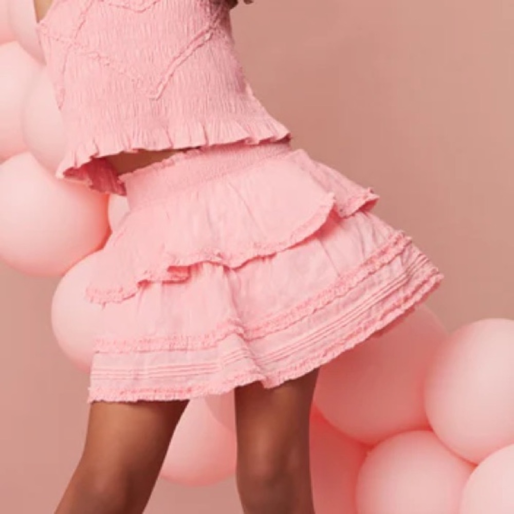 Loveshackfancy Albion Ruffle Mini Skirt